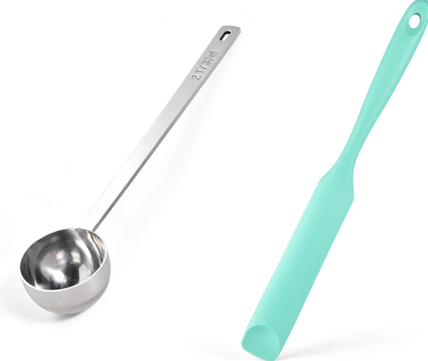 Long-Handled Stainless Steel Coffee Measuring Scoop – 2 Tbsp / 30ml – With Hanging Hole