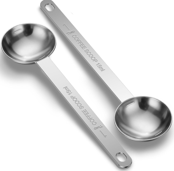 Stainless Steel Coffee Measuring Scoop (2-Piece Set) – 15ml Short-Handled Scoop for Coffee Grounds and Beans
