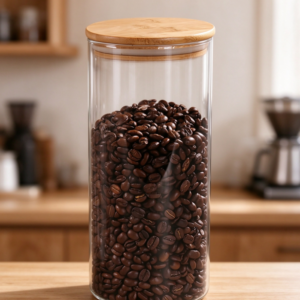 Glass Coffee Canister with Bamboo Lid