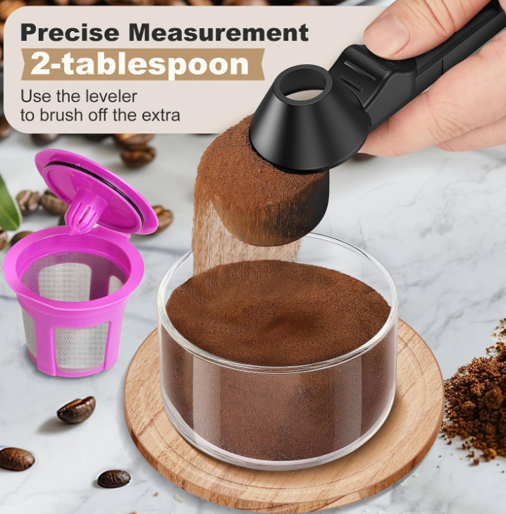 Black Coffee Measuring Scoop with Integrated Tamper - Image 2