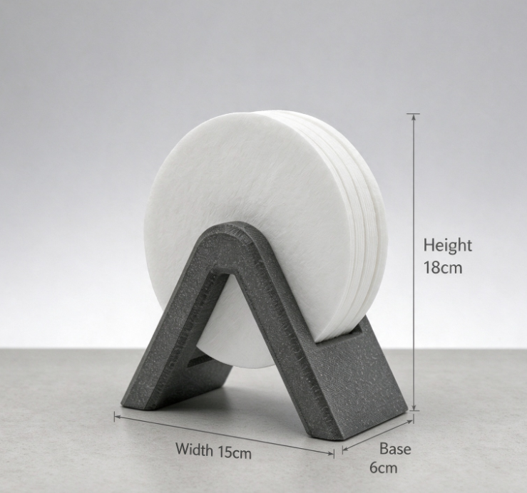 Dark Gray A-Frame Coffee Filter Holder – Countertop Stand for Round Filter Papers - Image 2