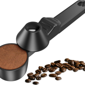 Black Coffee Measuring Scoop with Integrated Tamper