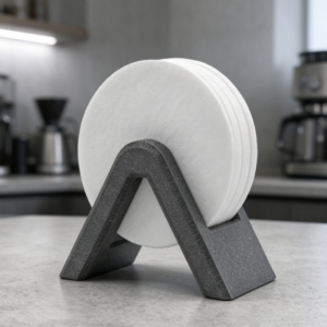 Dark Gray A-Frame Coffee Filter Holder – Countertop Stand for Round Filter Papers