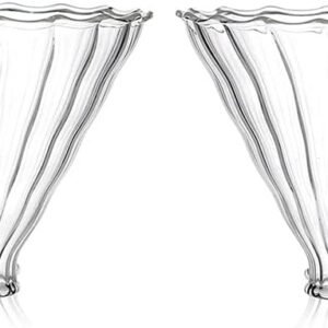 Wave-Patterned Borosilicate Glass Pour-Over Coffee Dripper – Petal-Style V-Shaped Filter