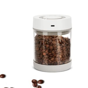 Electric Vacuum-Sealing Glass Coffee Bean Canister – One-Touch Freshness Preservation