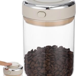 Vacuum-Sealed High-Borosilicate Glass Storage Canister with Manual Pump Mechanism