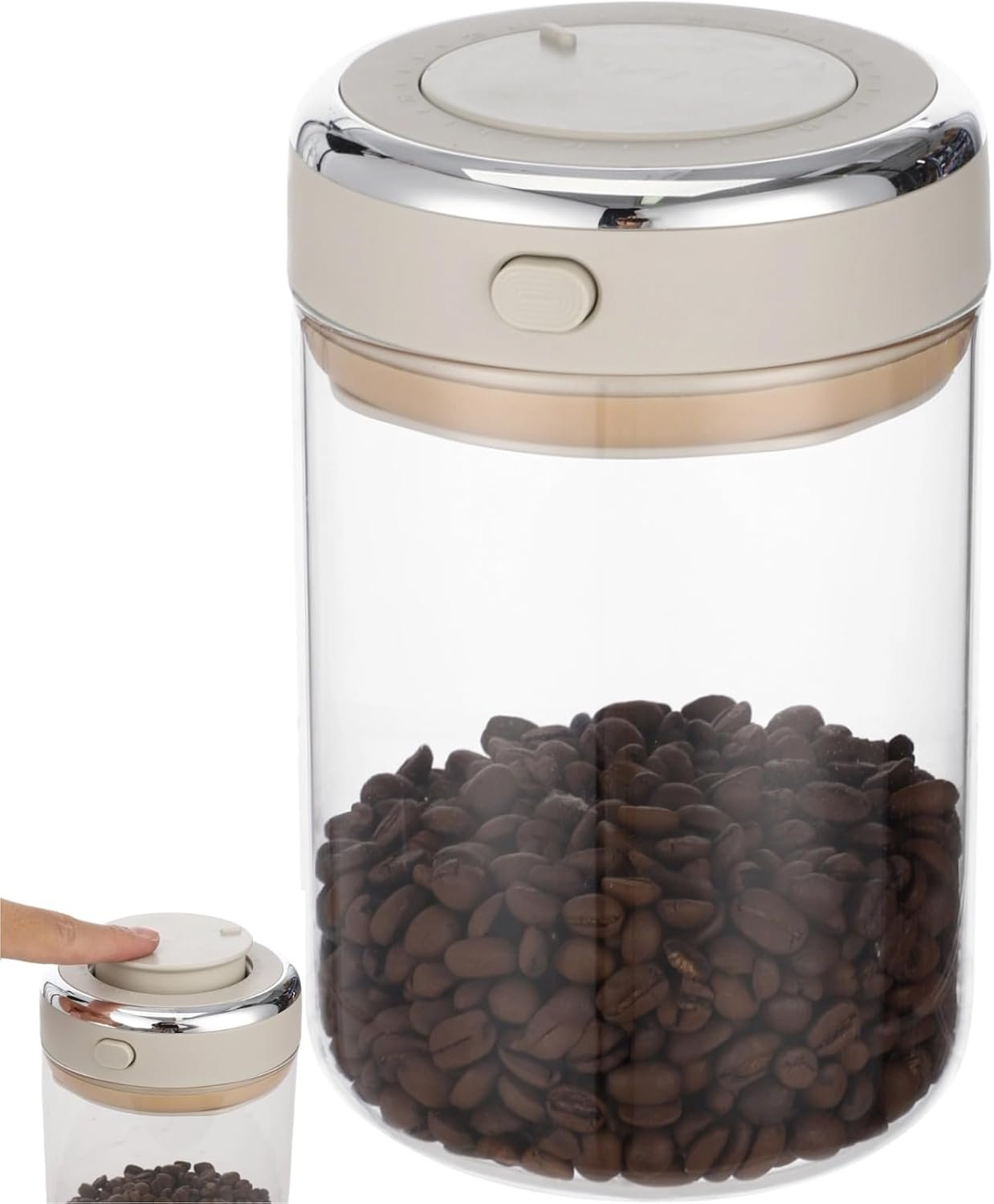 Vacuum-Sealed High-Borosilicate Glass Storage Canister with Manual Pump Mechanism