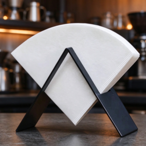 Minimalist V-Shaped Metal Coffee Filter Holder – Stand for Fan-Shaped Pour-Over Filter Papers